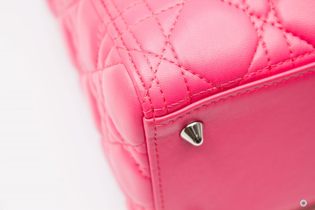 CHRISTIAN DIOR Christian Dior Lady Dior  Pink Lambskin Medium Tote Bag | Italystation.com - Shop Now at italystation.com