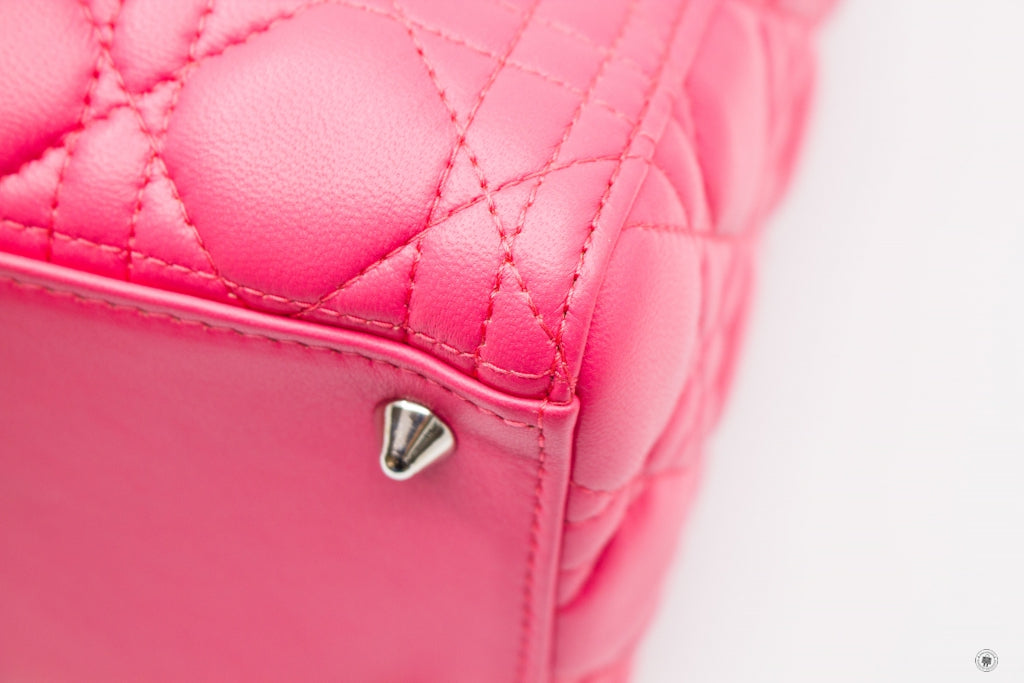 CHRISTIAN DIOR Christian Dior Lady Dior  Pink Lambskin Medium Tote Bag | Italystation.com - Shop Now at italystation.com