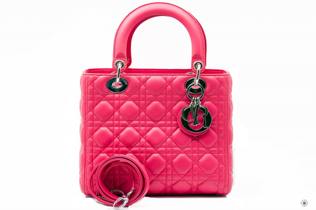 CHRISTIAN DIOR Christian Dior Lady Dior  Pink Lambskin Medium Tote Bag | Italystation.com - Shop Now at italystation.com
