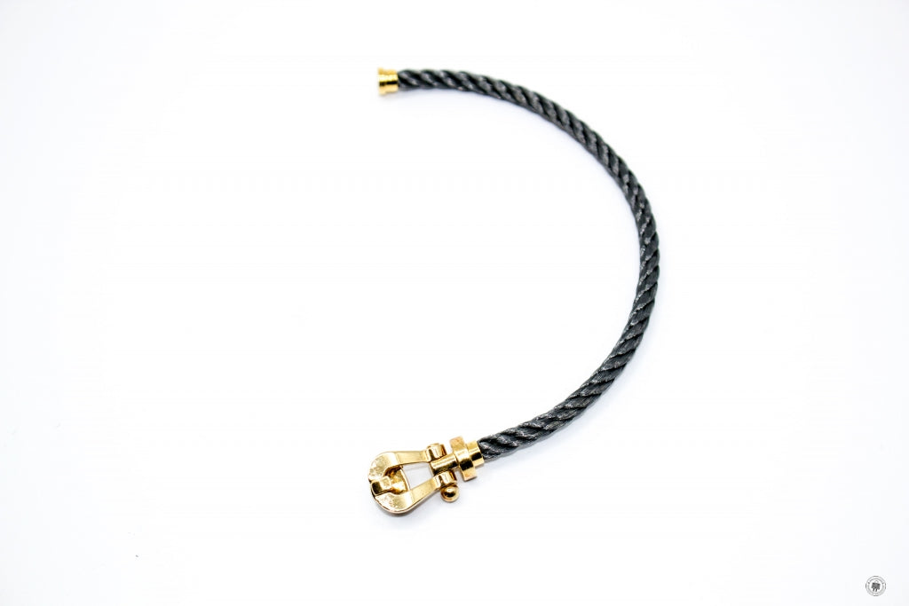 FRED Fred Large Model 750/1000 Yellow Gold  Grey 19.5 Bracelet | Italystation.com - Shop Now at italystation.com