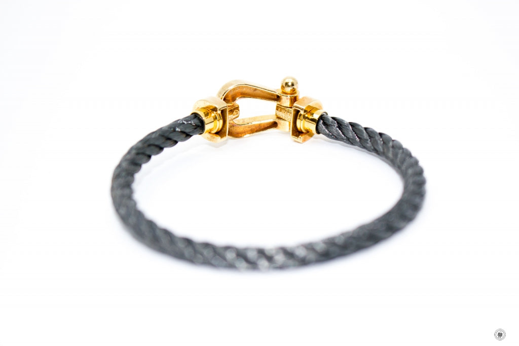 FRED Fred Large Model 750/1000 Yellow Gold  Grey 19.5 Bracelet | Italystation.com - Shop Now at italystation.com