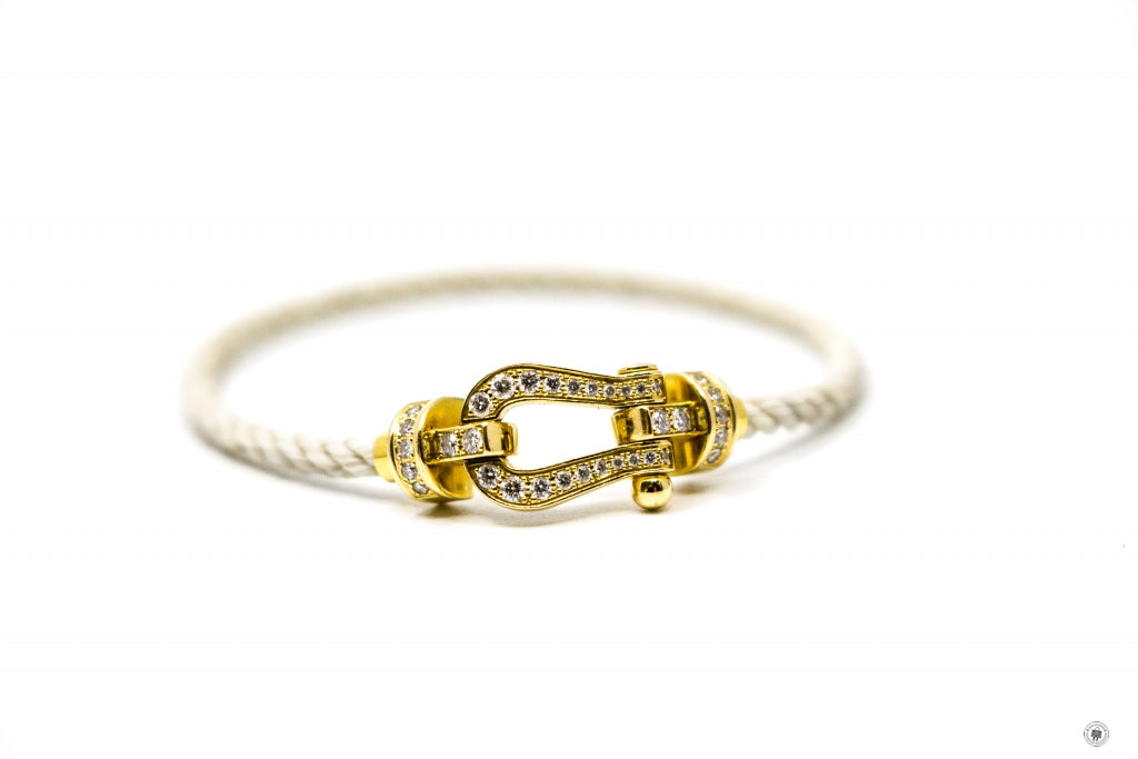FRED Fred Medium Model 750/1000 Yellow Gold  Beige 16.5 Bracelet | Italystation.com - Shop Now at italystation.com