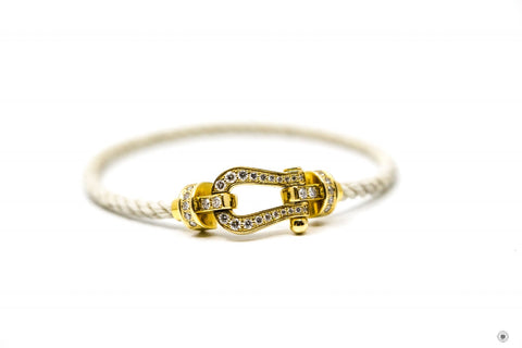 FRED Fred Medium Model 750/1000 Yellow Gold  Beige 16.5 Bracelet | Italystation.com - Shop Now at italystation.com
