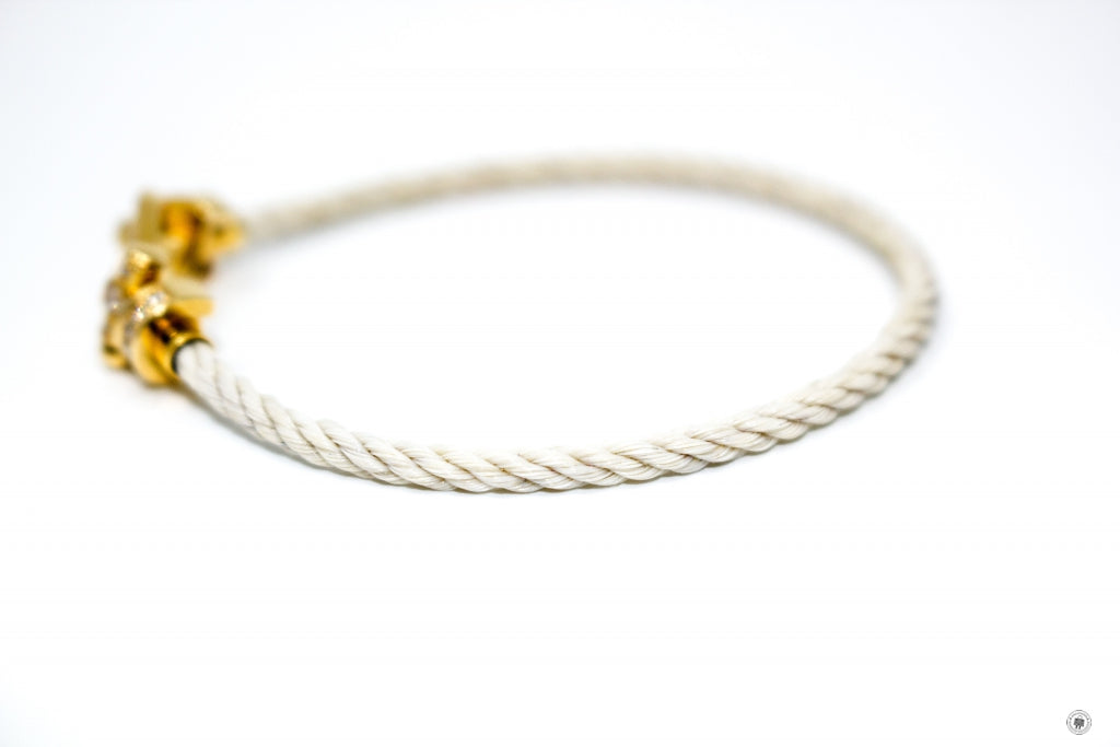 FRED Fred Medium Model 750/1000 Yellow Gold  Beige 16.5 Bracelet | Italystation.com - Shop Now at italystation.com