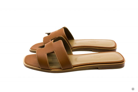 Hermes H021056Z Oran Sandal  Gold / 03 Box 37.5 Sandals