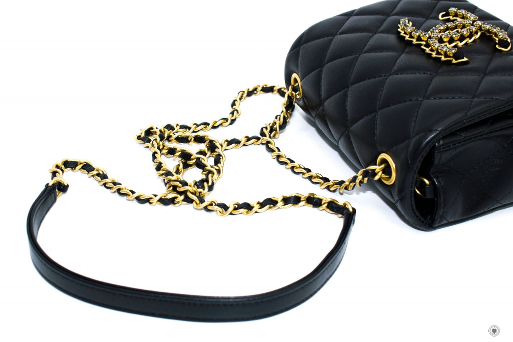 CHANEL Chanel AS2599B05828 Mini Flap Bag Black / 94305 Lambskin Should | Italystation.com - Shop Now at italystation.com