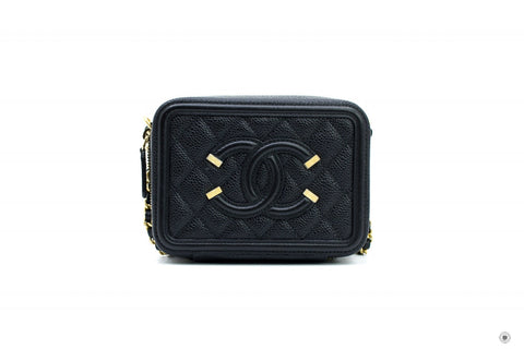 CHANEL Chanel A84452 Y06542 CC Filigree Vanity Clutch With Chain Black | Italystation.com - Shop Now at italystation.com
