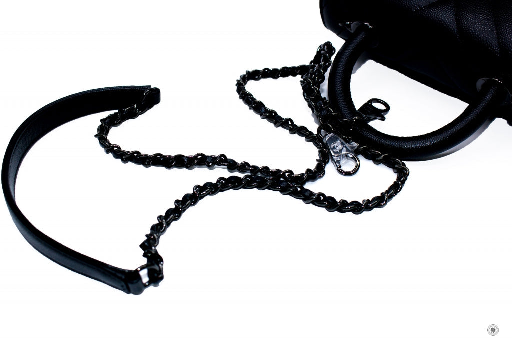 CHANEL Chanel AS2215B06818 Mini Chevron Coco Handle  Black / 94305 Cav | Italystation.com - Shop Now at italystation.com