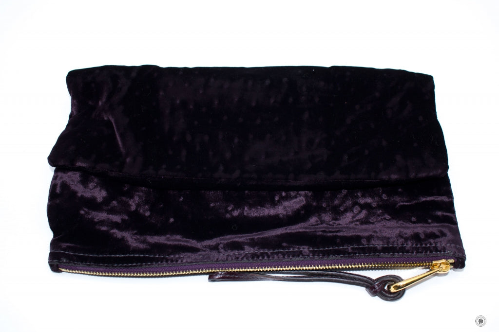 MULBERRY Mulberry HH7804/225 Daria Velvet Clutch With Ostrich Print  G | Italystation.com - Shop Now at italystation.com