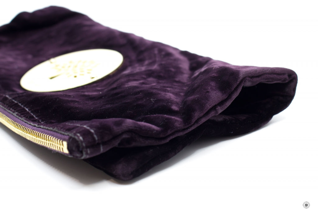MULBERRY Mulberry HH7804/225 Daria Velvet Clutch With Ostrich Print  G | Italystation.com - Shop Now at italystation.com