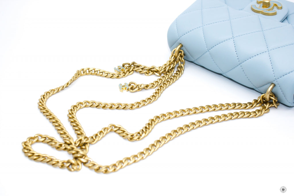 CHANEL Chanel AS3113B07634 Mini Flap Bag With Enamel And Gold Tone Met | Italystation.com - Shop Now at italystation.com