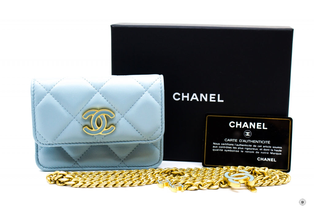 CHANEL Chanel AP2637B07570 Belt Bag With CC Enamel Logo Baby Blue / NG | Italystation.com - Shop Now at italystation.com