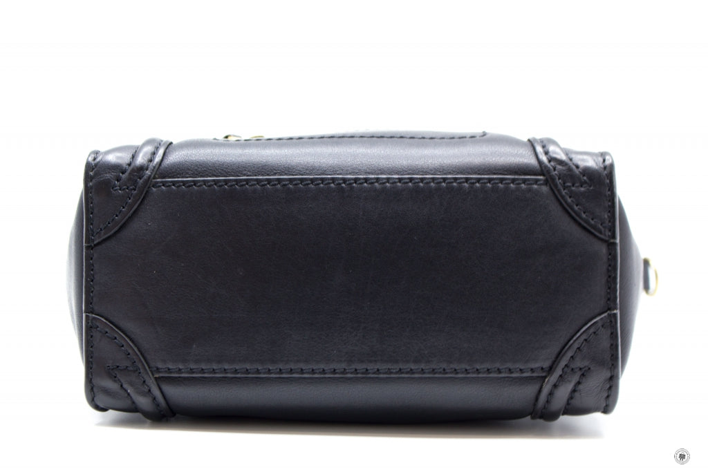 CELINE Celine 16824 Luggage Nano  Black  Calfskin Tote Bag Gbhw | Italystation.com - Shop Now at italystation.com