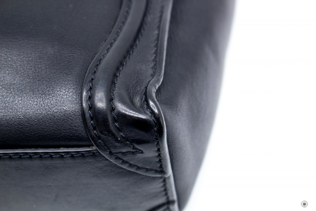 CELINE Celine 16824 Luggage Nano  Black  Calfskin Tote Bag Gbhw | Italystation.com - Shop Now at italystation.com