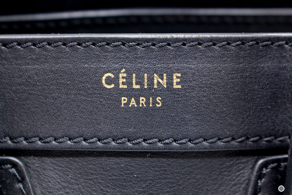 CELINE Celine 16824 Luggage Nano  Black  Calfskin Tote Bag Gbhw | Italystation.com - Shop Now at italystation.com