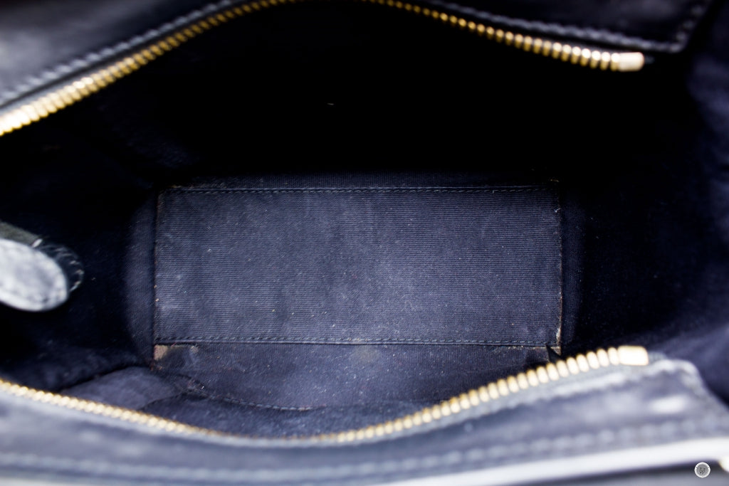 CELINE Celine 16824 Luggage Nano  Black  Calfskin Tote Bag Gbhw | Italystation.com - Shop Now at italystation.com
