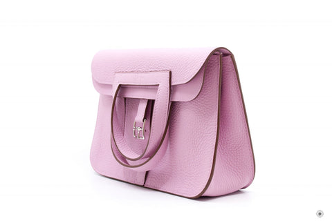 Hermes H082027 Halzan 25 Mauve Sylvestre / CKX9 Taurillon Clemence Shoulder Bags Phw