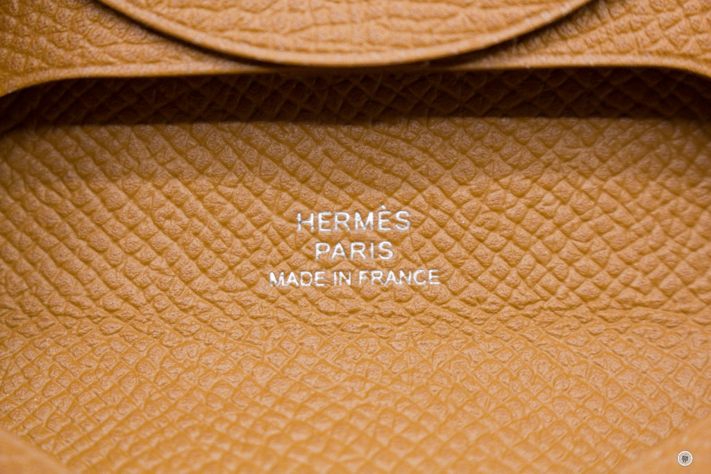 HERMES Hermes H041054 Bastia Gold / CK37 Epsom Coin Purse Phw | Italystation.com - Shop Now at italystation.com
