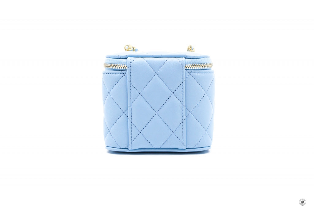 CHANEL Chanel AP1447B08034 Small Vanity With Chain Crush Light Blue /  | Italystation.com - Shop Now at italystation.com