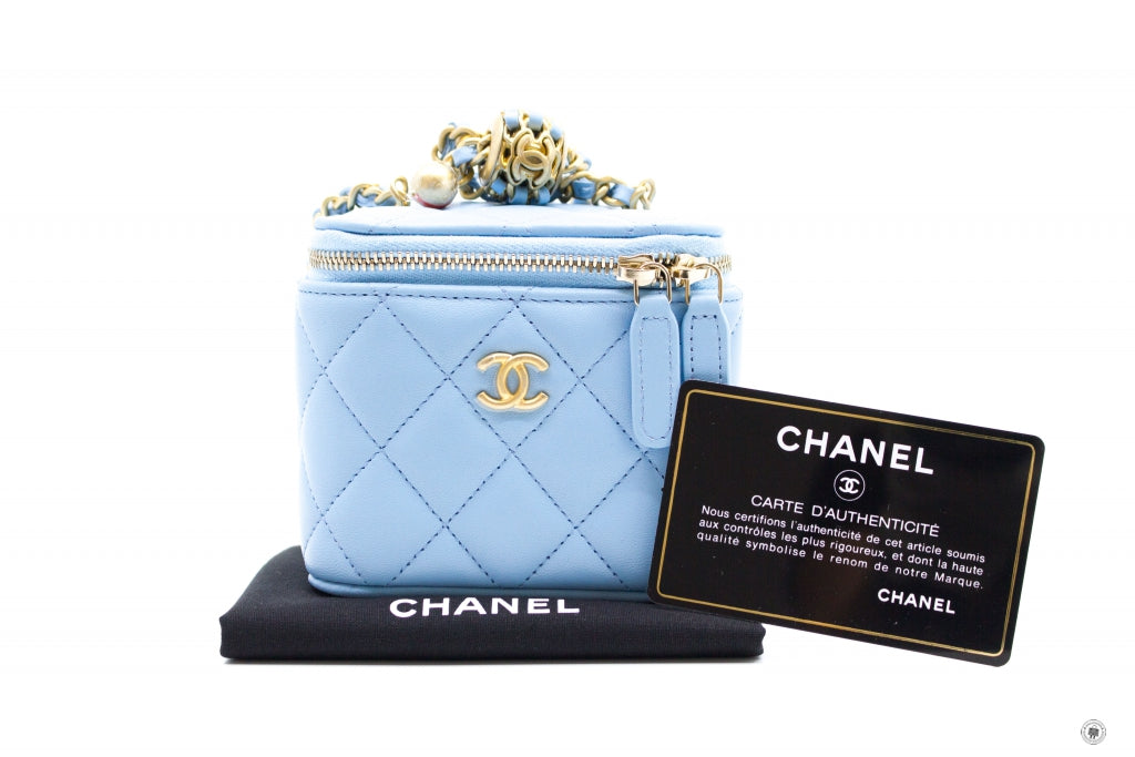 CHANEL Chanel AP1447B08034 Small Vanity With Chain Crush Light Blue /  | Italystation.com - Shop Now at italystation.com