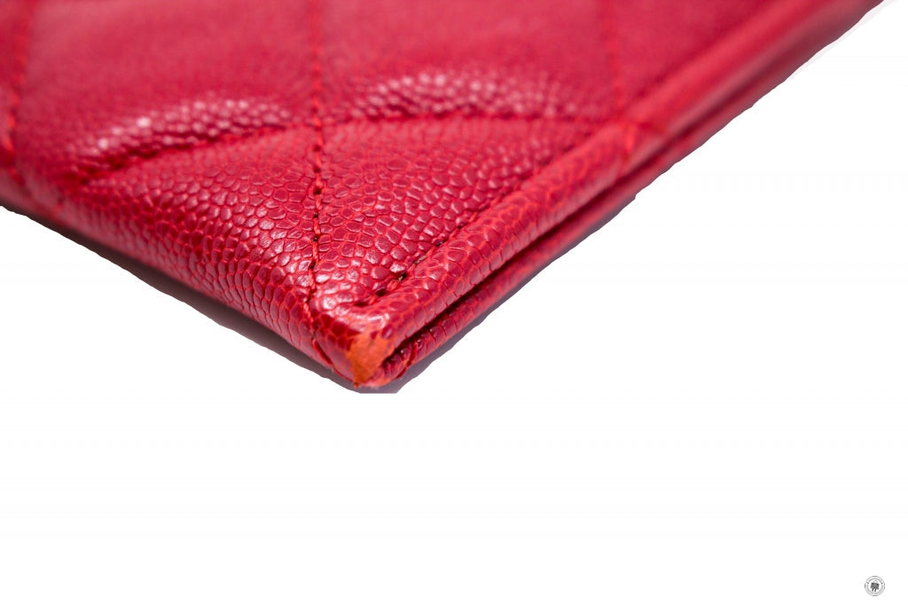 CHANEL Chanel Boy Zip Pouch  Red Caviar Pouch Sbhw | Italystation.com - Shop Now at italystation.com