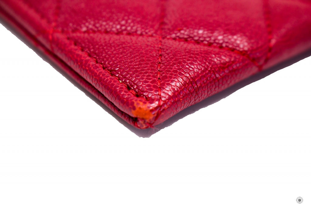 CHANEL Chanel Boy Zip Pouch  Red Caviar Pouch Sbhw | Italystation.com - Shop Now at italystation.com
