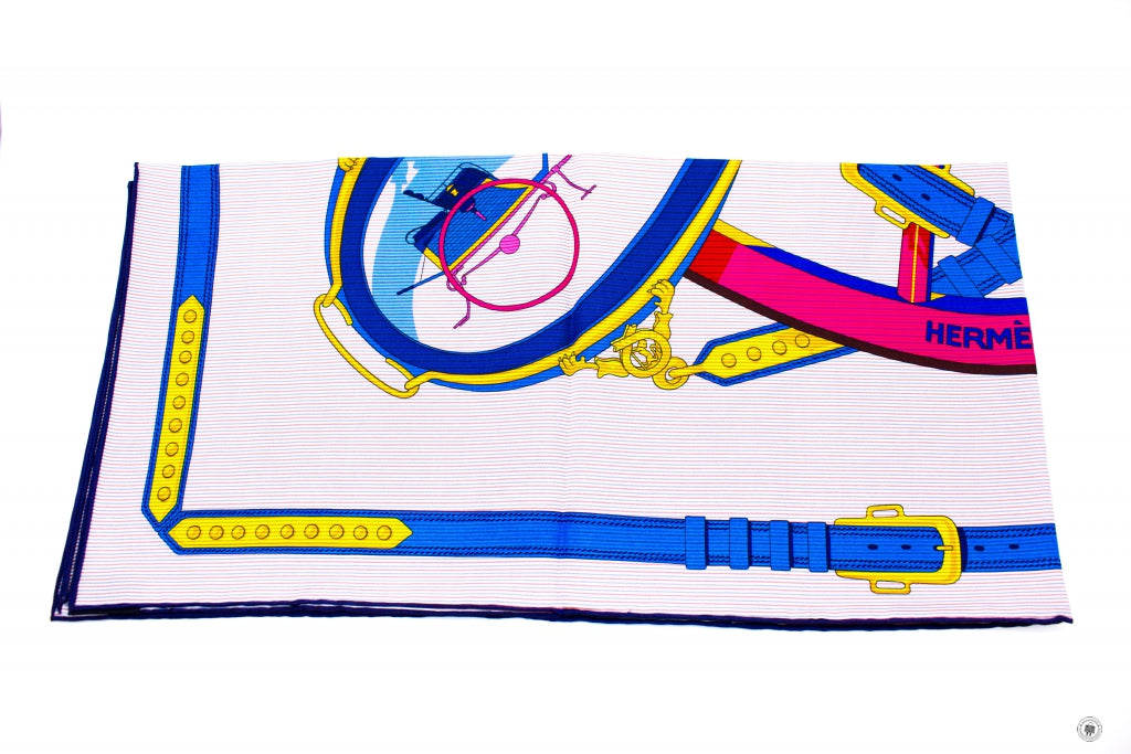 HERMES Hermes H073719S Chemise EN Roue Libre Scarf Im/rose Vif/blue Ro | Italystation.com - Shop Now at italystation.com