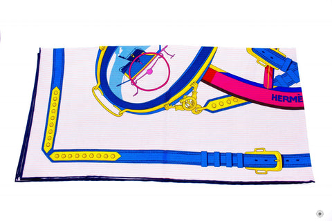 HERMES Hermes H073719S Chemise EN Roue Libre Scarf Im/rose Vif/blue Ro | Italystation.com - Shop Now at italystation.com