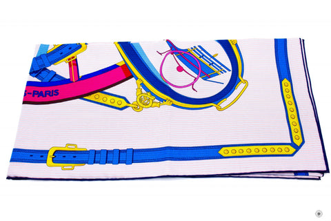 Hermes H073719S Chemise EN Roue Libre Scarf Im/rose Vif/blue Roy/or Silk 90CM Silk & Scarf