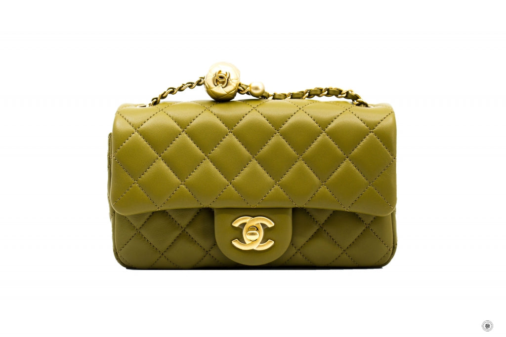 CHANEL Chanel AS1787 B02916 Mini Flap Bag Crush Avocado / NJ526 Lambsk | Italystation.com - Shop Now at italystation.com