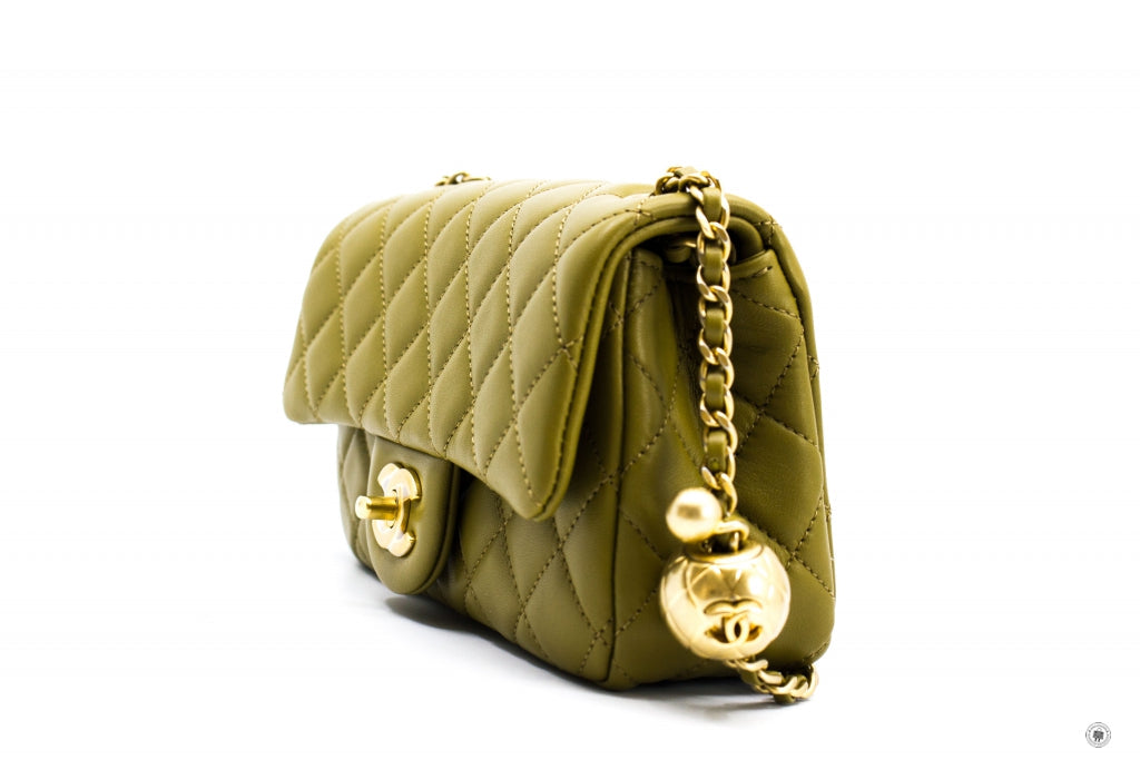 CHANEL Chanel AS1787 B02916 Mini Flap Bag Crush Avocado / NJ526 Lambsk | Italystation.com - Shop Now at italystation.com