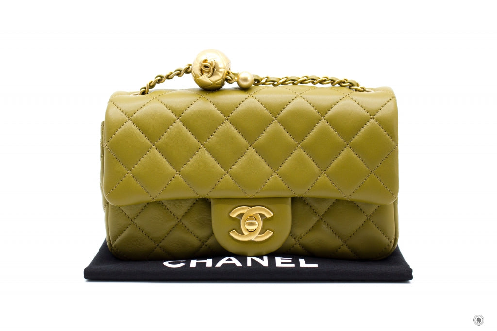 CHANEL Chanel AS1787 B02916 Mini Flap Bag Crush Avocado / NJ526 Lambsk | Italystation.com - Shop Now at italystation.com