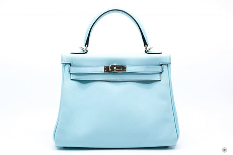 HERMES Hermes Kelly 25  Blue Zephyr / CKU2 Swift Shoulder Bags Phw | Italystation.com - Shop Now at italystation.com