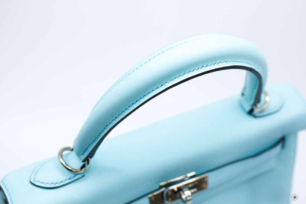 HERMES Hermes Kelly 25  Blue Zephyr / CKU2 Swift Shoulder Bags Phw | Italystation.com - Shop Now at italystation.com