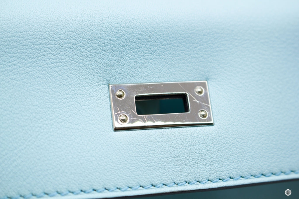 HERMES Hermes Kelly 25  Blue Zephyr / CKU2 Swift Shoulder Bags Phw | Italystation.com - Shop Now at italystation.com