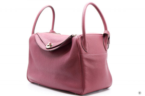 Hermes Lindy Lindy 30 Rouge H / CK55 Taurillon Clemence 30 Shoulder Bags Phw