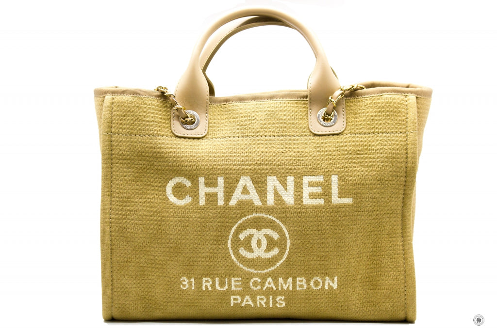 CHANEL Chanel AS3351 B08435 NI687 Deauville Medium Shopping Bag Beige  | Italystation.com - Shop Now at italystation.com