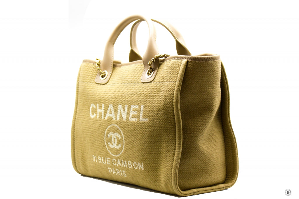 CHANEL Chanel AS3351 B08435 NI687 Deauville Medium Shopping Bag Beige  | Italystation.com - Shop Now at italystation.com
