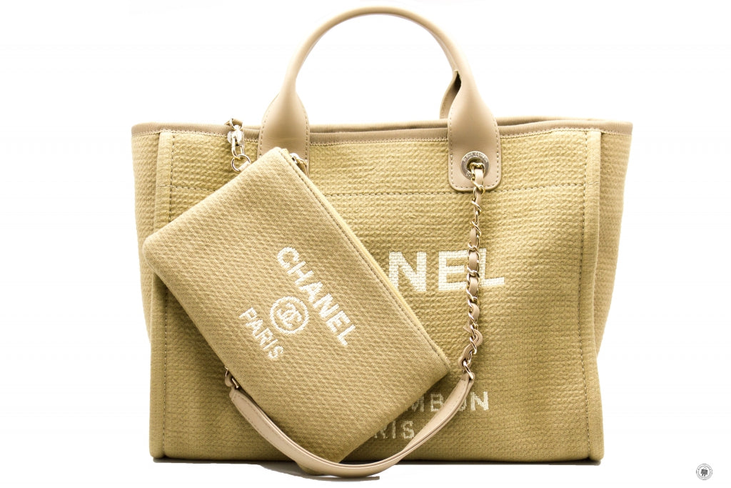 CHANEL Chanel AS3351 B08435 NI687 Deauville Medium Shopping Bag Beige  | Italystation.com - Shop Now at italystation.com