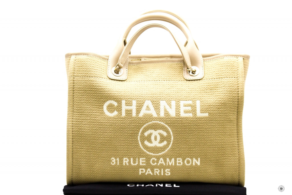 CHANEL Chanel AS3351 B08435 NI687 Deauville Medium Shopping Bag Beige  | Italystation.com - Shop Now at italystation.com