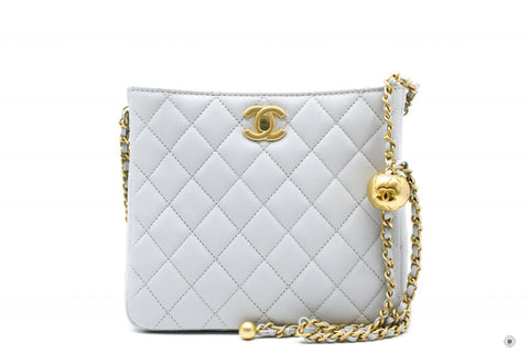 CHANEL Chanel 23C Pearl Crush Hobo Ice Blue Calfskin Shoulder Bags Gbh | Italystation.com - Shop Now at italystation.com