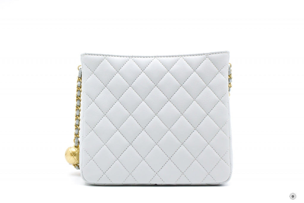 CHANEL Chanel 23C Pearl Crush Hobo Ice Blue Calfskin Shoulder Bags Gbh | Italystation.com - Shop Now at italystation.com