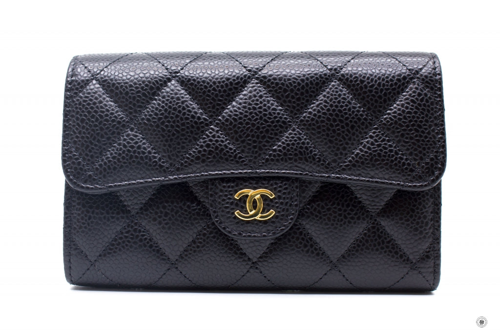 CHANEL Chanel AP0232Y01864 Classic Flap Wallet Black / C3906 Caviar Sh | Italystation.com - Shop Now at italystation.com