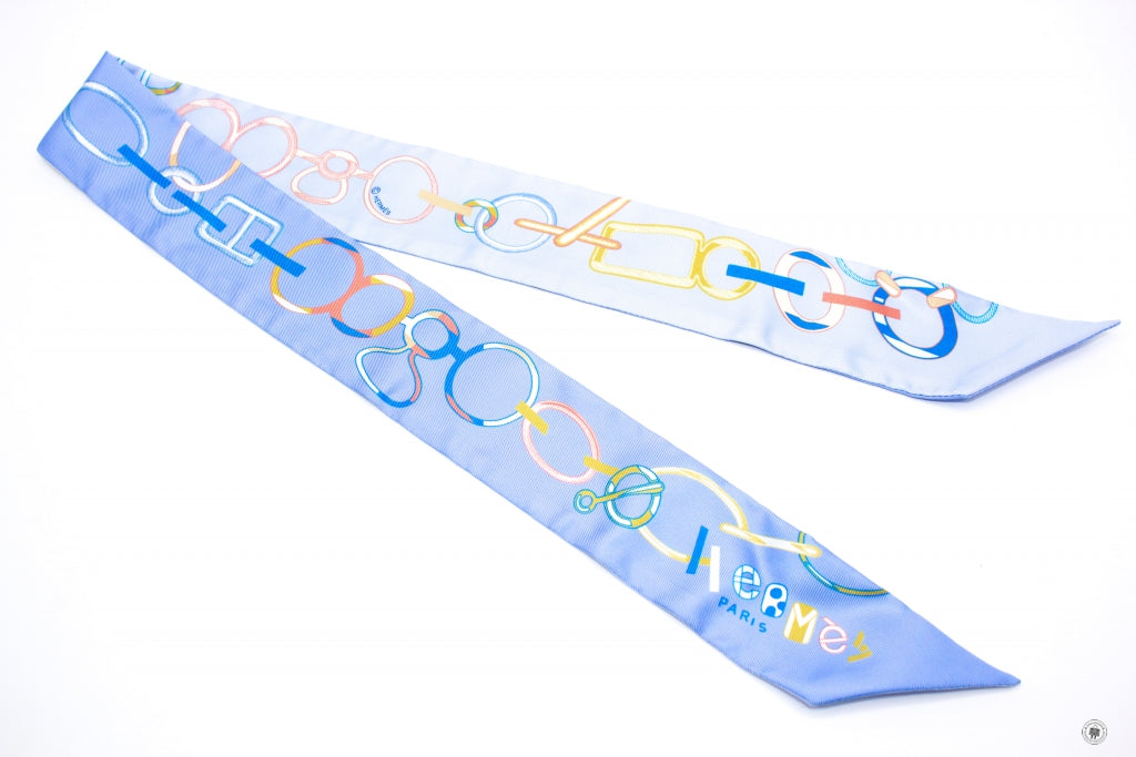 HERMES Hermes H063951S Twilly Bd/blue Ciel/blue / 04 Silk Silk & Scarf | Italystation.com - Shop Now at italystation.com
