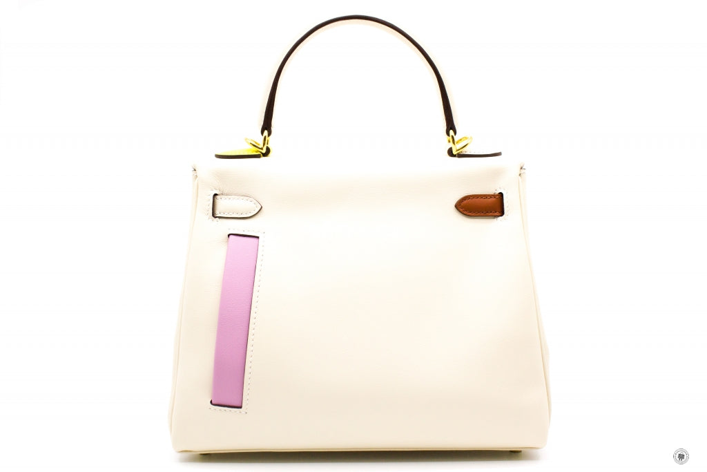 HERMES Hermes H083583CC Kelly 25 Colormatic Chromatic Bag Nata/chai/cu | Italystation.com - Shop Now at italystation.com