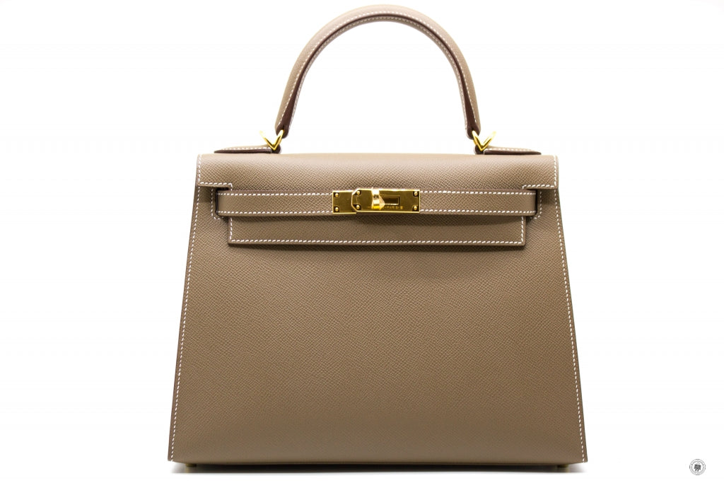 HERMES Hermes Kelly 28 Etoupe / CC18 Epsom 28 Shoulder Bags Ghw | Italystation.com - Shop Now at italystation.com