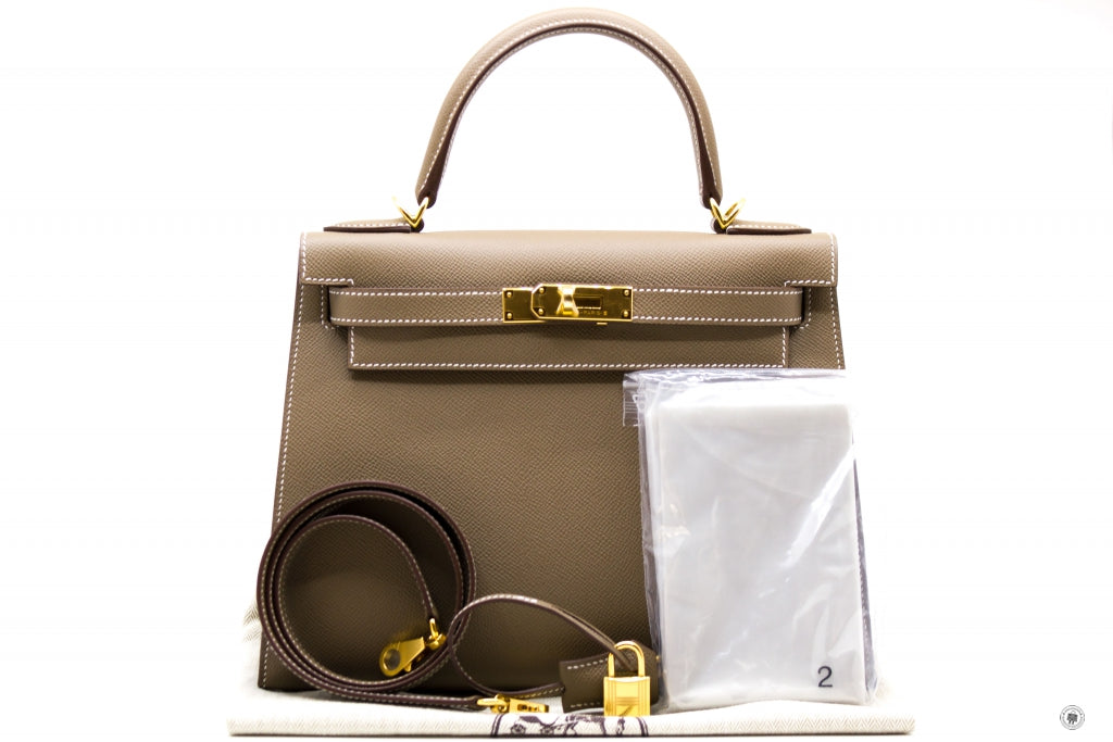 HERMES Hermes Kelly 28 Etoupe / CC18 Epsom 28 Shoulder Bags Ghw | Italystation.com - Shop Now at italystation.com
