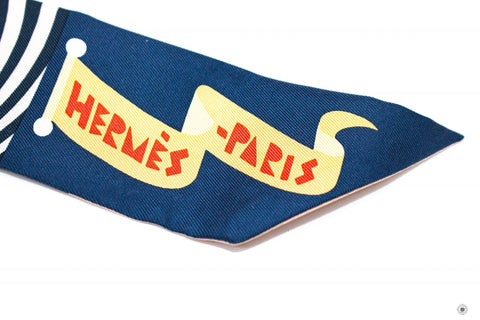Hermes H064006 Prade EN Fanfare Twilly Aj/noir/caramel/gris / 08 Silk Silk & Scarf