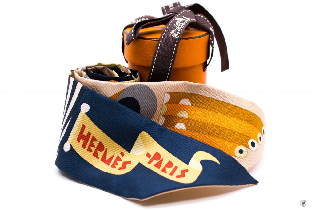 HERMES Hermes H064006 Prade EN Fanfare Twilly Aj/noir/caramel/gris / 0 | Italystation.com - Shop Now at italystation.com
