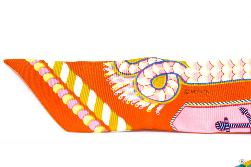 HERMES Hermes H063983 Epaulettes DE Gala Twilly CS8ORANGE8VERT/JAUNE / | Italystation.com - Shop Now at italystation.com